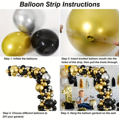 124pcs Golden & Silvery Balloons Wreath Arch Set for Party Decorations