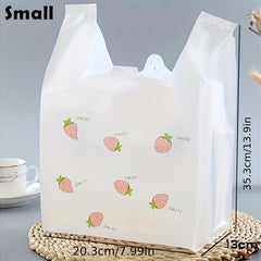 20pcs Strawberry Print Shirt Bags with Handles