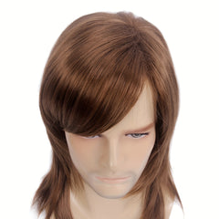Men's Brown Middle Length Wig for Winter Soldier Cosplay Costume