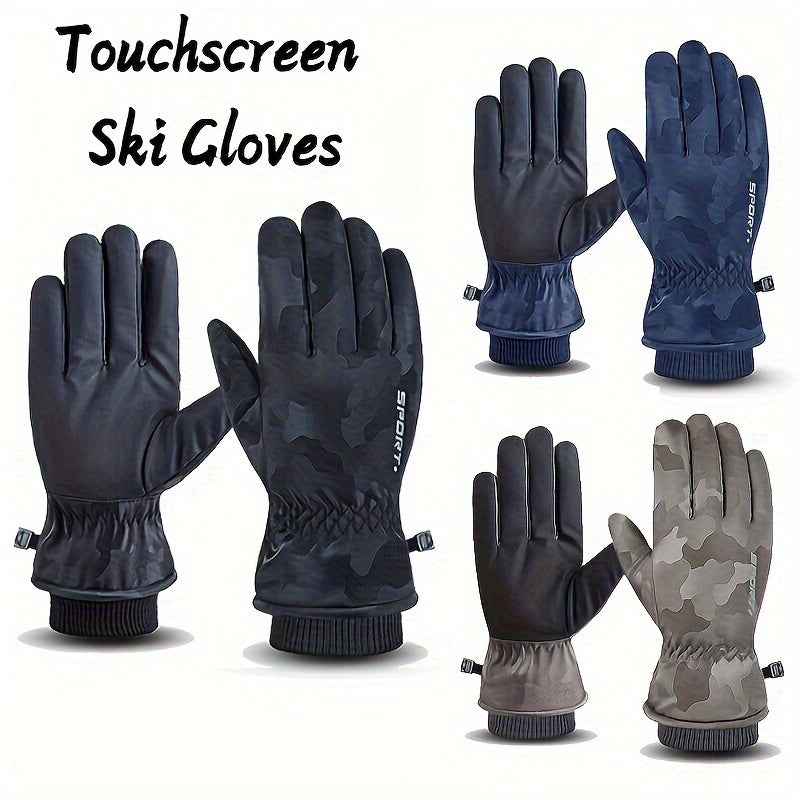 Men's Windproof Skiing Gloves Warm Touch Screen Gloves