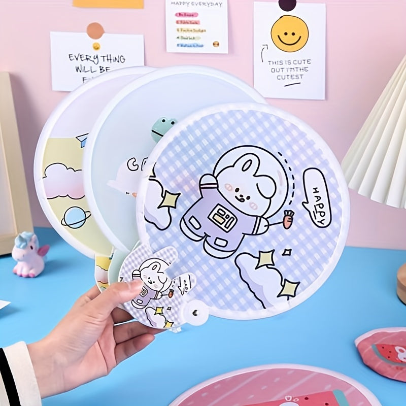 Mini Cartoon Round Fan Portable Handheld Fan