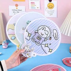 Mini Cartoon Round Fan Portable Handheld Fan