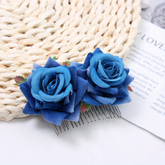 Double Red Rose Hair Comb for Women