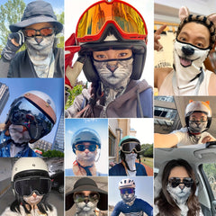 Breathable Animal Print Face Mask with Sun UV Protection for Outdoor Sports