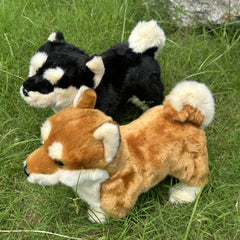 Realistic Shiba Inu Dog Plush Toy Brown Standing Stuffed Animal