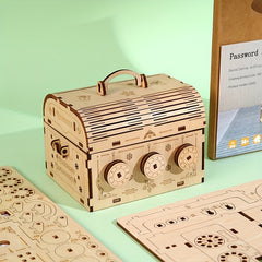 Wooden 3D Puzzle Model DIY Craft Password Box Hand Eye Coordination Adult