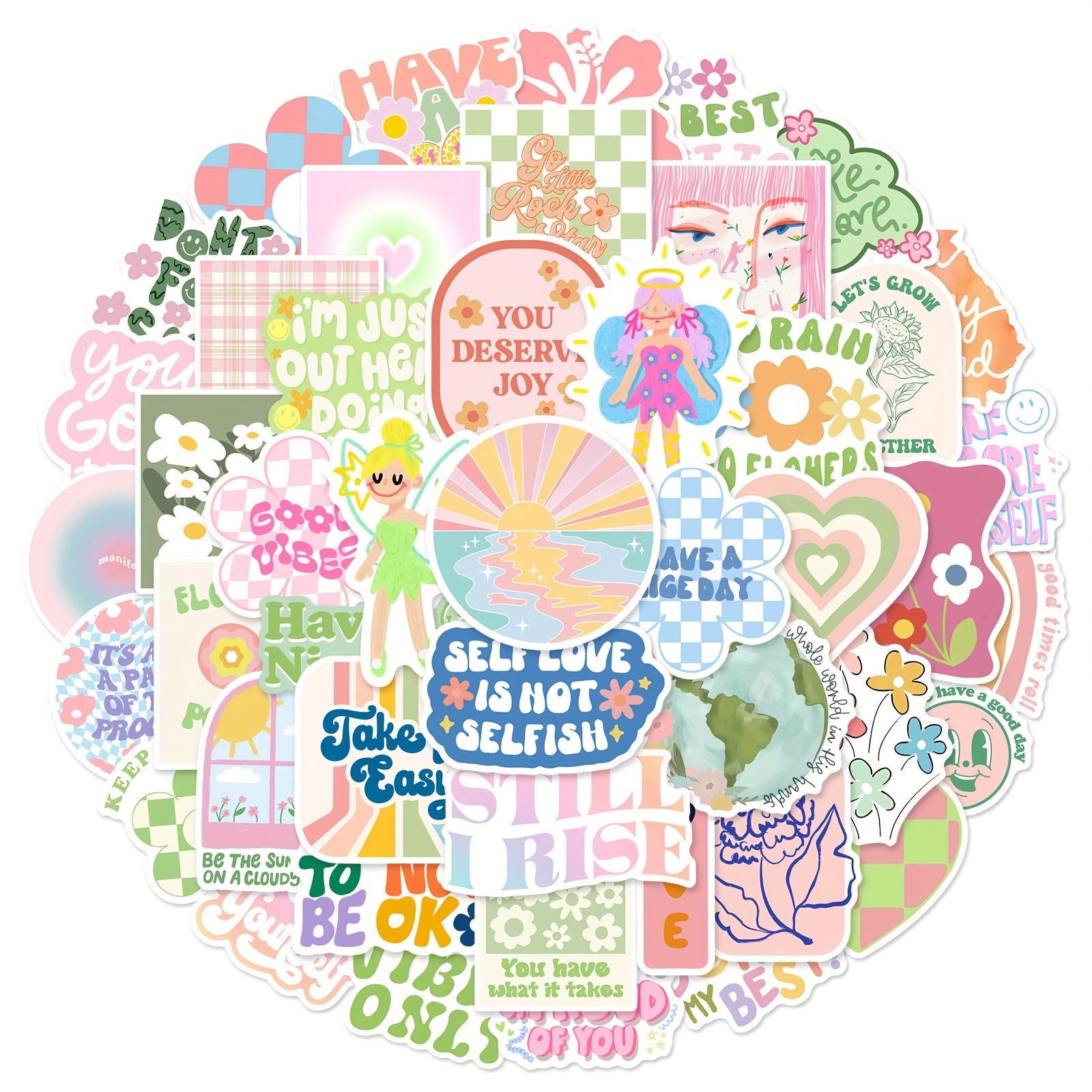 50pcs Literary Series Graffiti Stickers for Laptop Water Cup Decoration