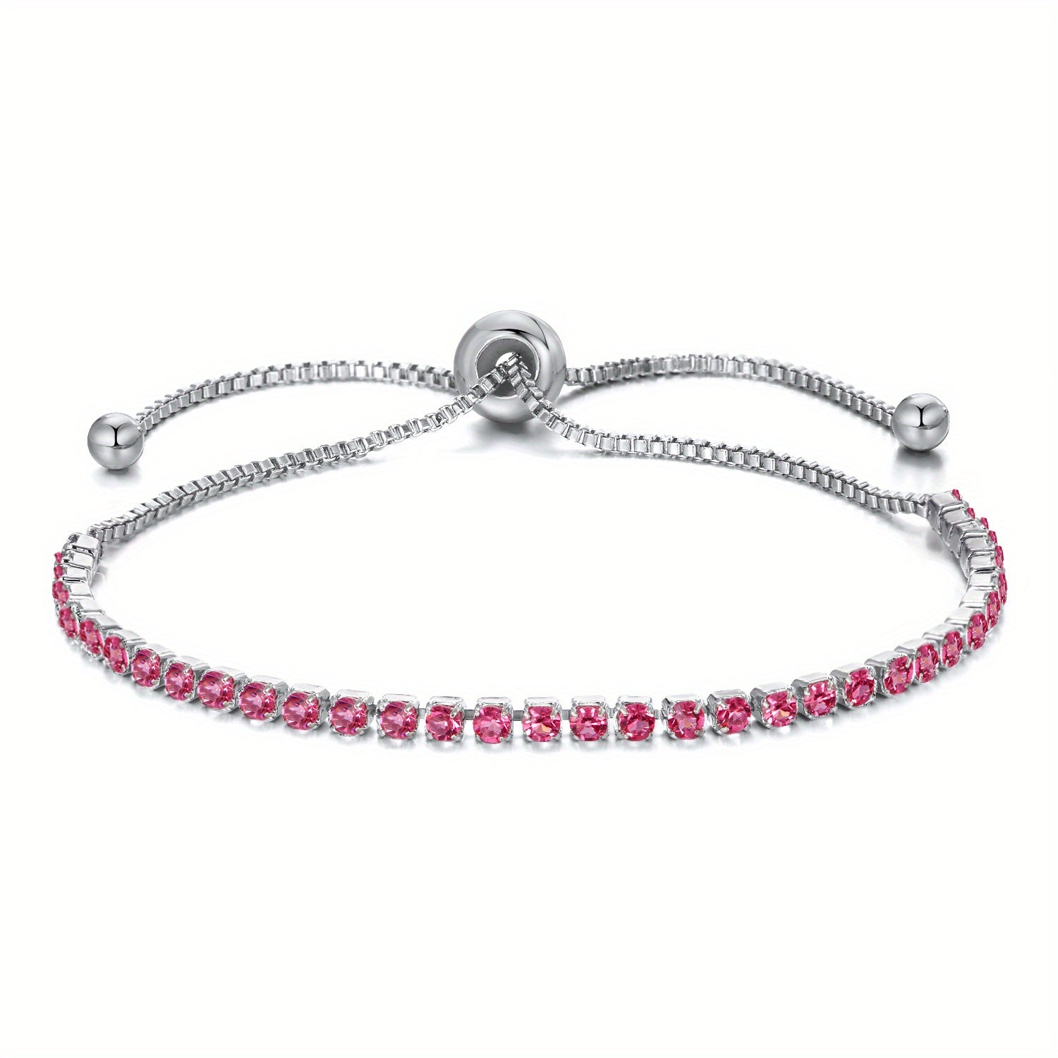 Adjustable Rhinestone Tennis Chain Bracelet Women Hand Jewelry 1 Pc