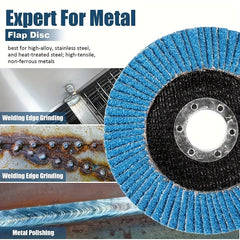 10pcs Flap Discs 40 60 80 120 Grit 4.5 X 7/8 Inch Zirconia Grinding Wheel