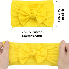 18pcs Colorful Bow Nylon Elastic Headbands for Baby Girls