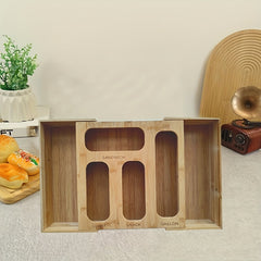 Bamboo Zipper Bag Storage Box 6-In-1 Fresh Keeping Organizer