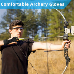 Archery Gloves Shooting Leather 3 Finger Protector Youth Adult Beginner