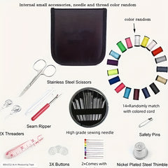 1pc Sewing Kit Box Embroidery Handwork Tool Storage Bags Needles Thread Scissor
