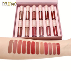 12-Piece Lip Gloss Set: Matte, Velvet, Dewy Finish