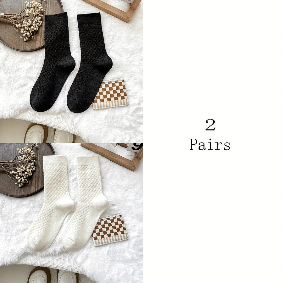 6 Pairs Soft Mid Tube Socks Women's Stockings