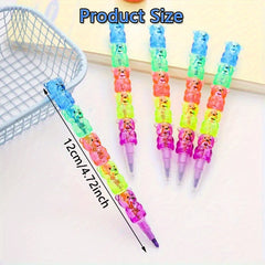 10 Pastel Bear Crayons, Kids' Party Favors, School Supplies