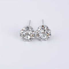 3 Pairs Punk Hoop & Rhinestone Earrings Set Hip Hop Jewelry