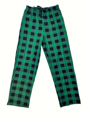 Plaid Sleep Bottoms Drawstring Waistband Pants
