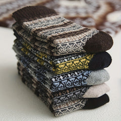 5 Pairs Geometric Pattern Ethnic Style Socks Women's Stockings