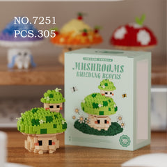 ABS Red Green Pink Mushroom Series Tabletop Ornament for Halloween Gift Giving