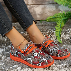 Personality Rugby Print Flat Shoes Women's Slip On Casual Shoes