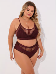 Fishnet Bikini Set High Stretch Two Piece Swimsuit