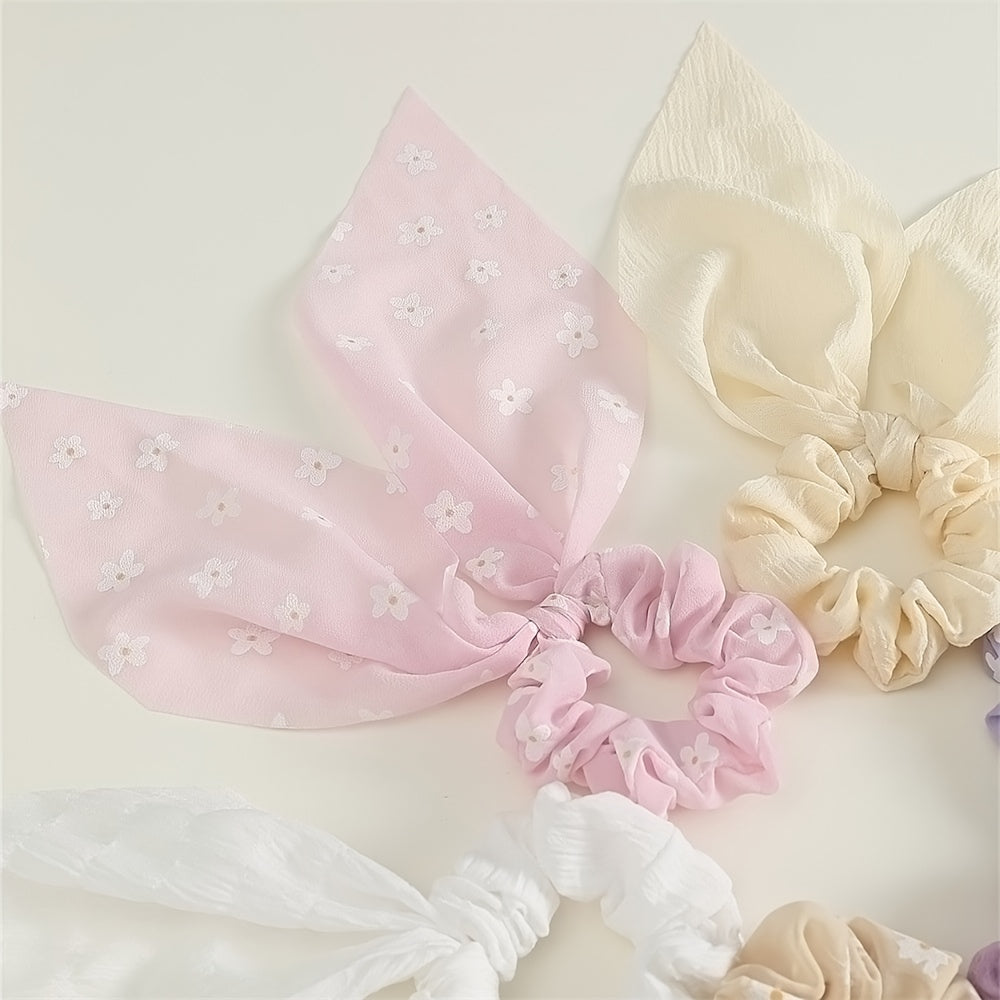 6pcs Girls Floral Hair Tie Hair Band Princess Hair Accessories
