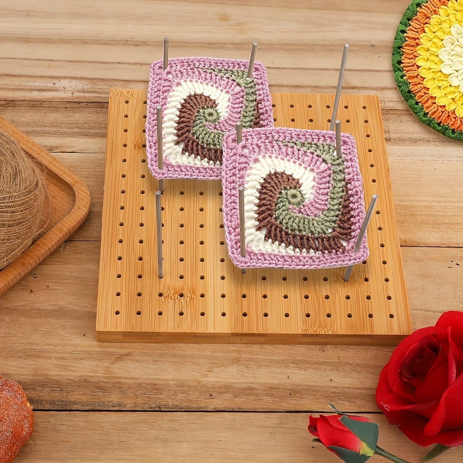 Bamboo Wooden Board for Knitting and Crochet Projects
