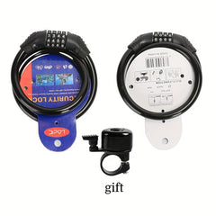 3pc Set 2 Bike 4 Position Password Lock & 1 Bell Bike Adjustable Anti-theft Pair