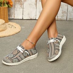 Women's Geometric Pattern Canvas Shoes Lightweight
