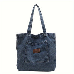 Canvas Tote Bag Large Capacity Denim Handbag For Daily Use
