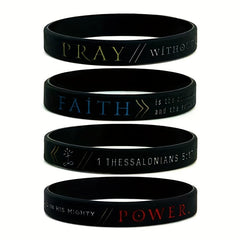 Faith Pray Power Silicone Bracelet - Inspirational Letter Pattern