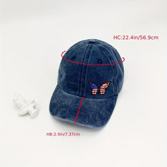 Butterfly Baseball Cap Distressed Cotton Dad Hat