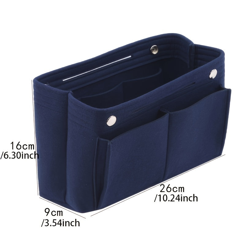 Felt Tote Organizer w/ Detachable Compartments Insert Bag In Bag