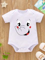 Cartoon Elephant Print Romper for Newborns