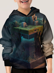 World Print Kid's Hoodie Unisex Pullover Casual Hooded Long Sleeve Top