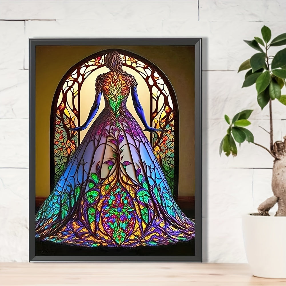 Rainbow Wedding Dress 5D Diamond Painting Kit 20x30cm DIY Handicrafts