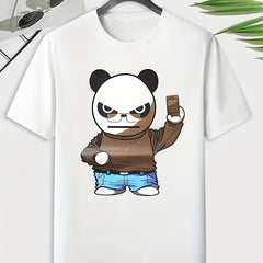 Men's Panda Print T-shirt for Outdoor