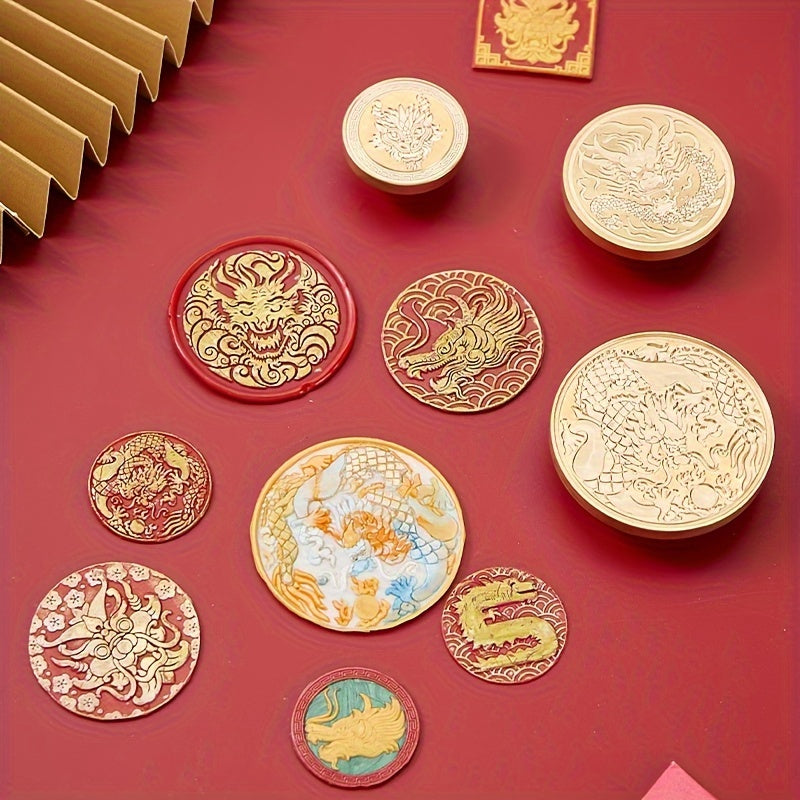 Dragon Brass Seal Stamp Head Fire Paint Brass Stamp Accessories