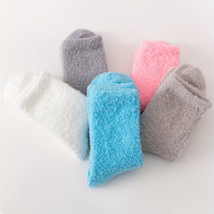 5 Pairs Soft Fuzzy Mid Tube Socks Women's Stockings