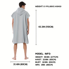 Fast Drying Hooded Towel for Surfing & Bathing Suede Wetsuit Changing Towel