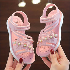 Toddler Girls Flower Flat Sandals Anti-Skid Soft Sole