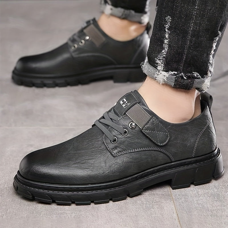 Men's Round Toe Derby Lace-Up Dress Shoes for Office Business