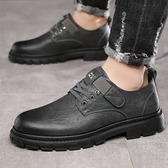 Men's Round Toe Derby Lace-Up Dress Shoes for Office Business