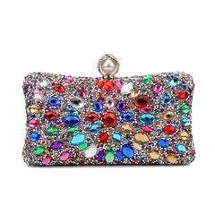 Colorful Rhinestone Clutch Wallet Evening Bag for Women
