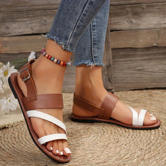 Women's Casual Flat Sandals Ankle Strap Buckle Outdoor Beach Sandals