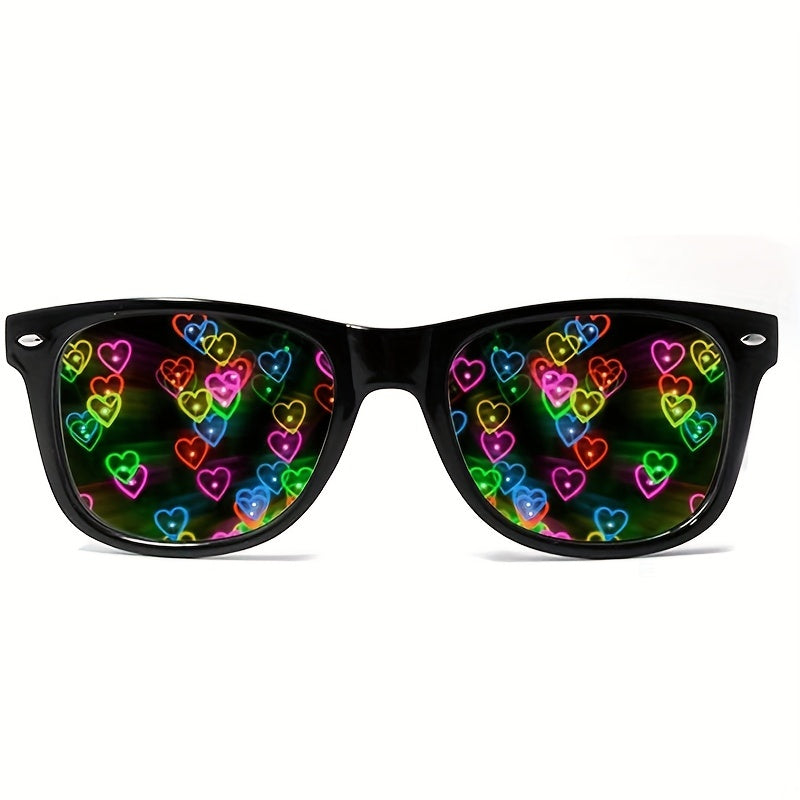 Heart Dollar Diffraction Glasses for Light Display