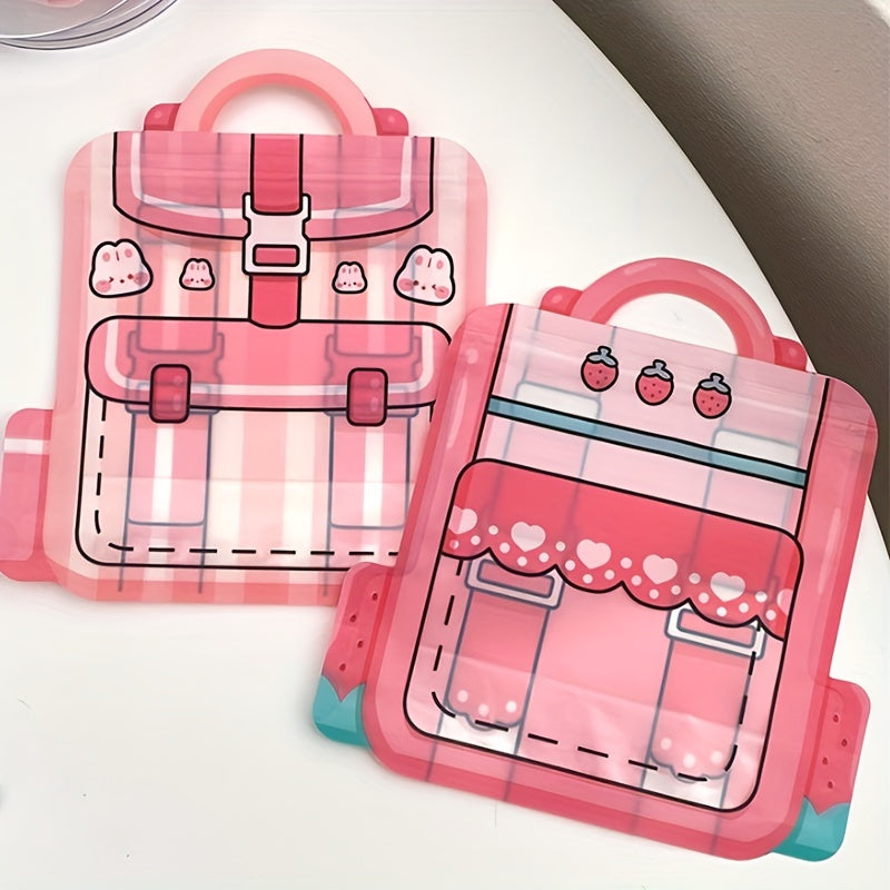 10pcs Cartoon Backpack Shape Jewelry Storage Bag
