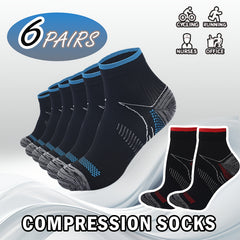 6pairs Sports Compression Socks Arch Support Ankle Socks Women Men