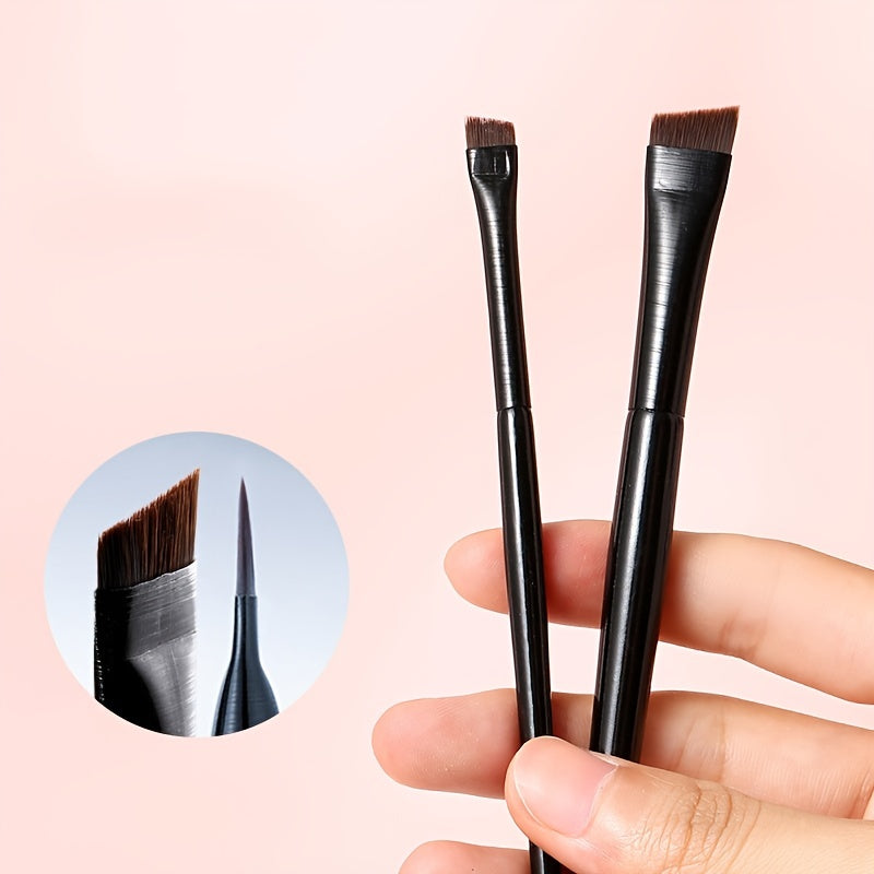Angled Eyeliner & Eyebrow Brush - Ultra Thin Fiber Hair Makeup Tool